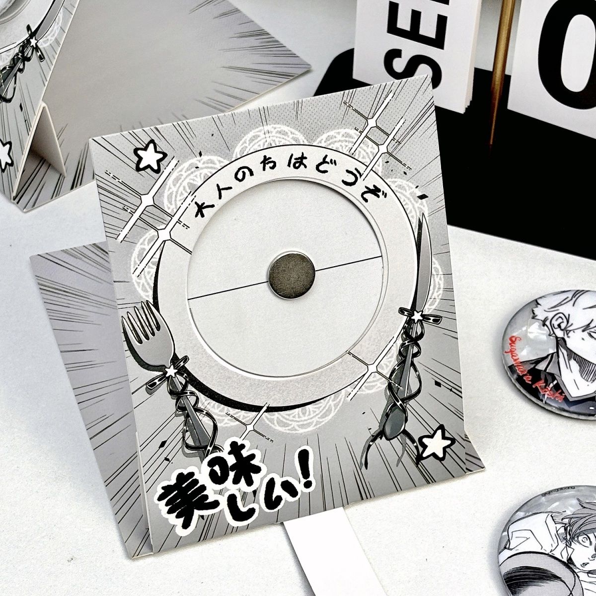 Anime Badge Display | Ribbon Rotating Paper DIY Badge Holder