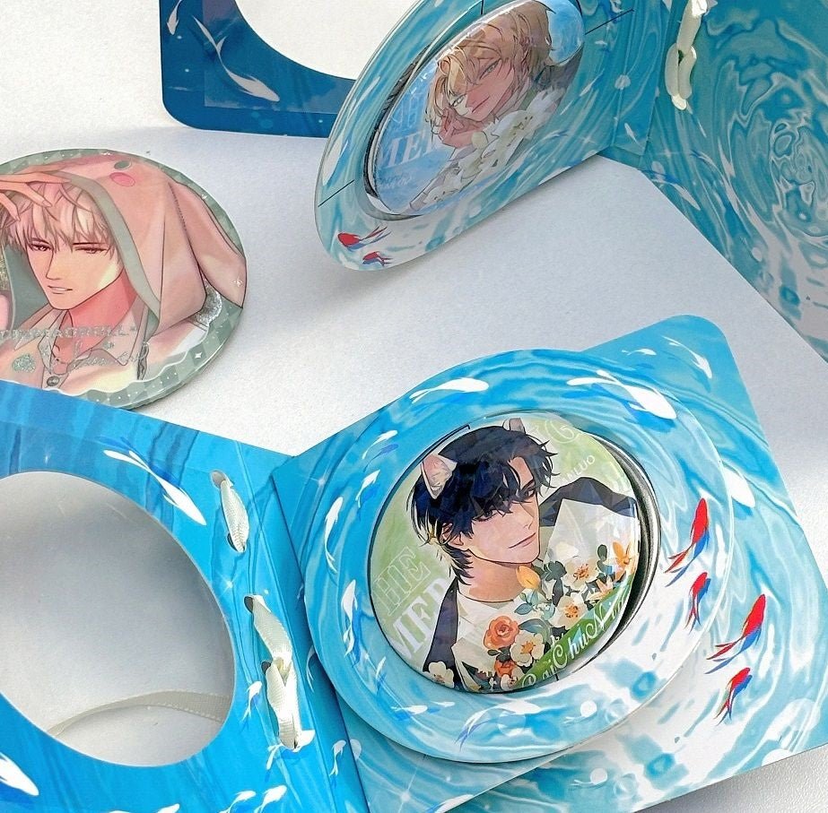 Anime Badge Display | Ribbon Rotating Paper DIY Badge Holder