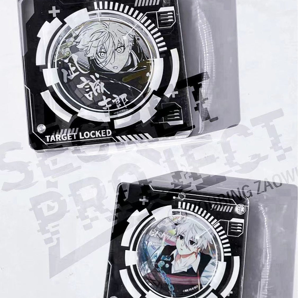 Anime Badge Display | Secret Project Acrylic Badge Standee FUNIMECITY Goods Display - FUNIMECITY