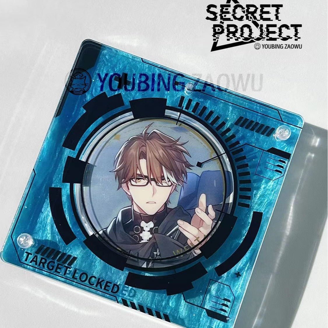 Anime Badge Display | Secret Project Acrylic Badge Standee FUNIMECITY Goods Display - FUNIMECITY