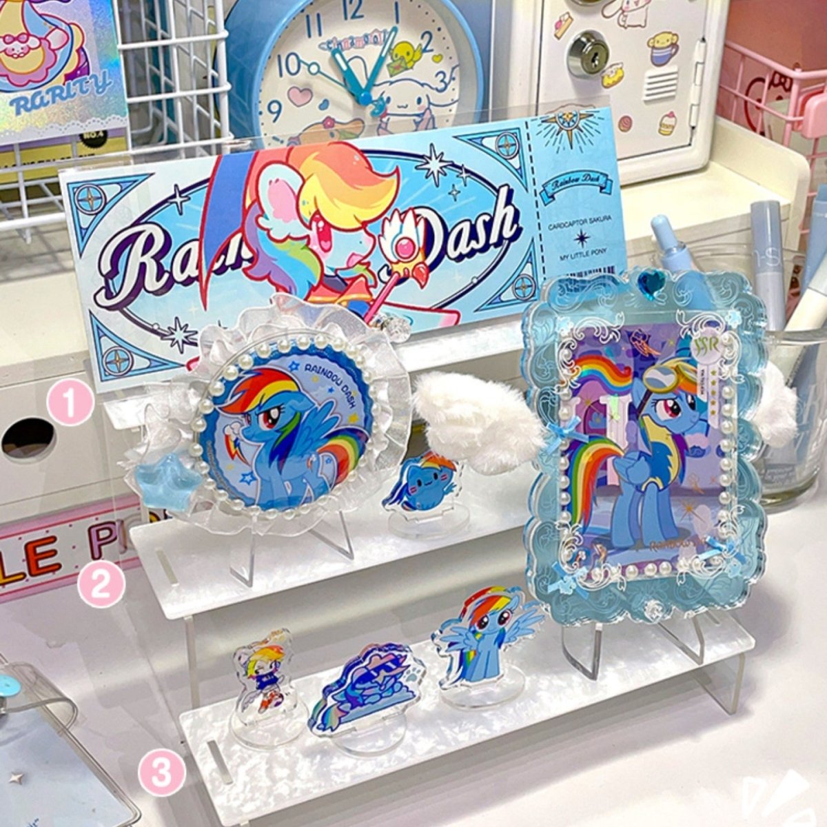 Anime Goods Display | Water ripple Acrylic Display Stand Small Storage Shelf FUNIMECITY Goods Display - FUNIMECITY
