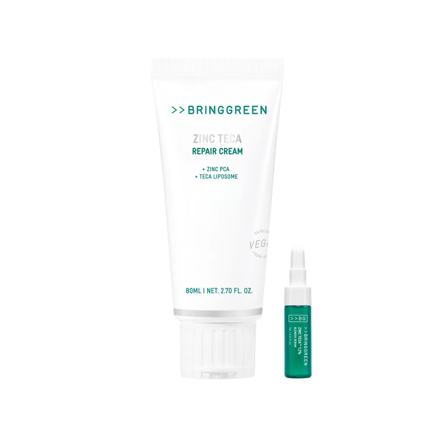BRINGGREEN Zinc Teca Repair Cream 80ml Set (+Zinc Teca Serum 7ml)