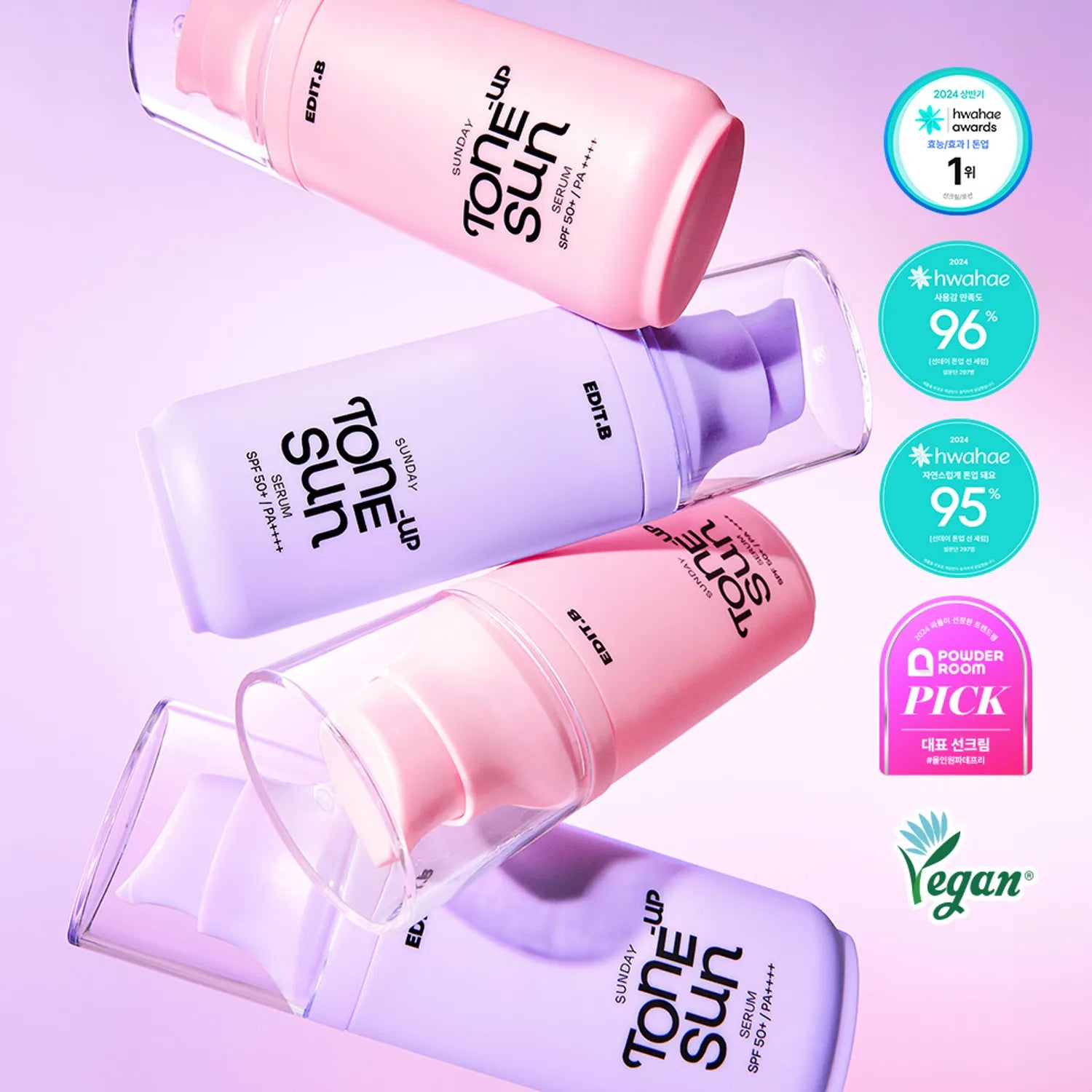 EDIT.B Sunday Tone-Up Sun Serum #Pink 55ml SPF50+ PA++++