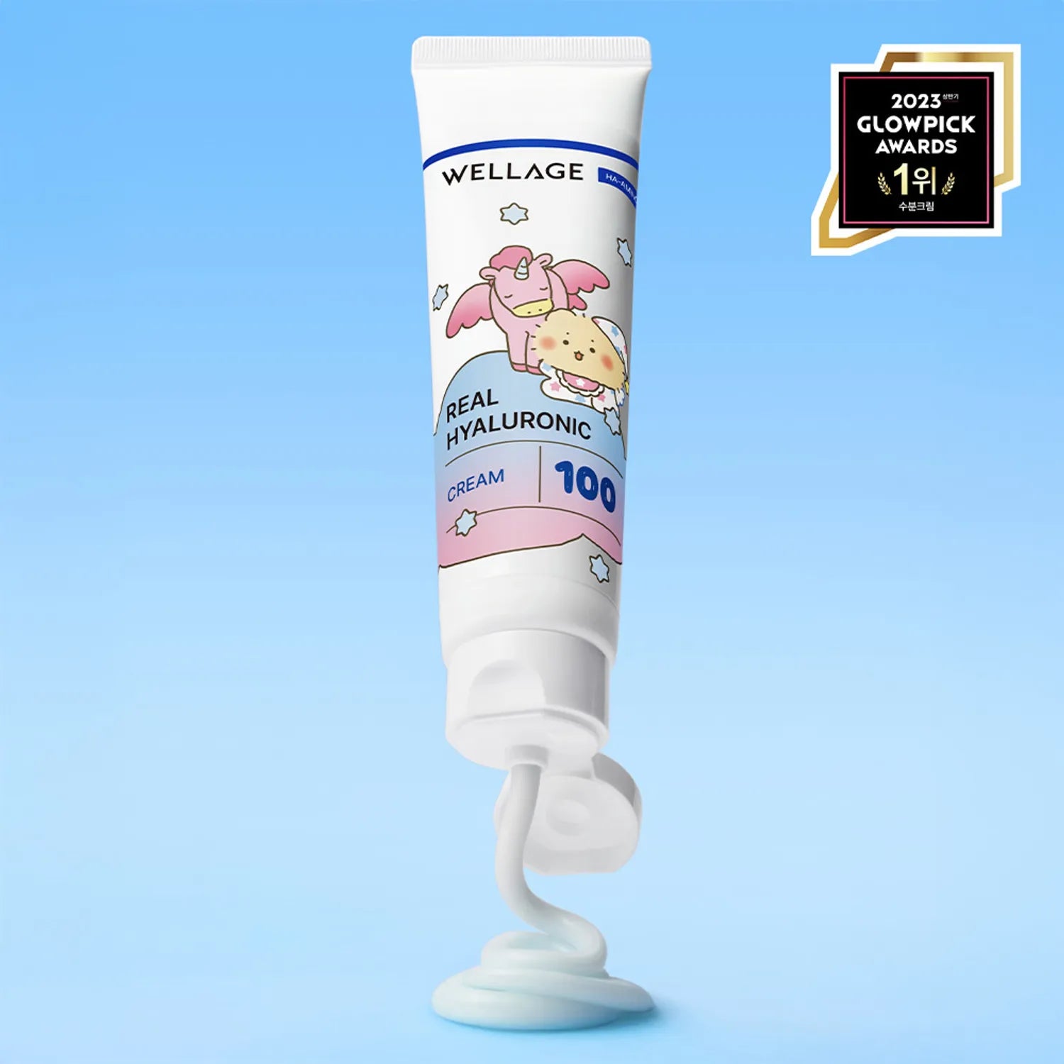 [mangomee EDITION] WELLAGE Real Hyaluronic 100 Cream 50ml Double Pack (+Key Cap)