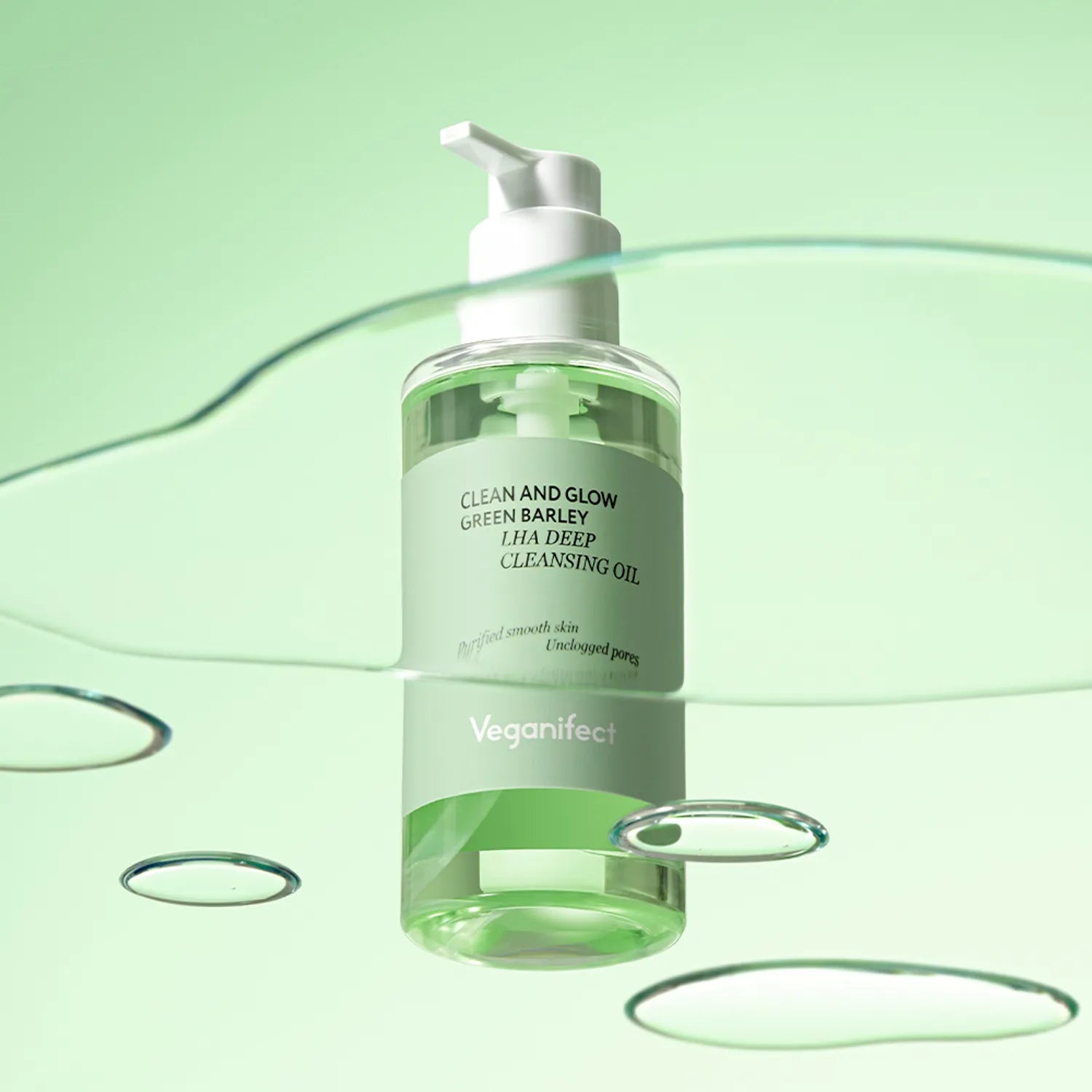 veganifect.Clean & Glow Green Barley LHA Deep Cleansing Oil 205ml Set (+Foam 30ml)