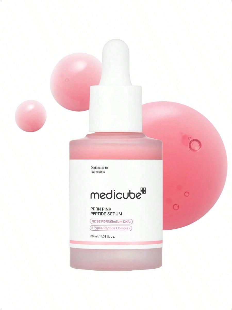 Medicube PDRN Pink Peptide Serum 30ml/1.01 Oz, Pink Glow Serum, Peptide, Niacinamide, Hydrating & Moisturizing & Firming, Uneven Skin Tone, Korean Skincare