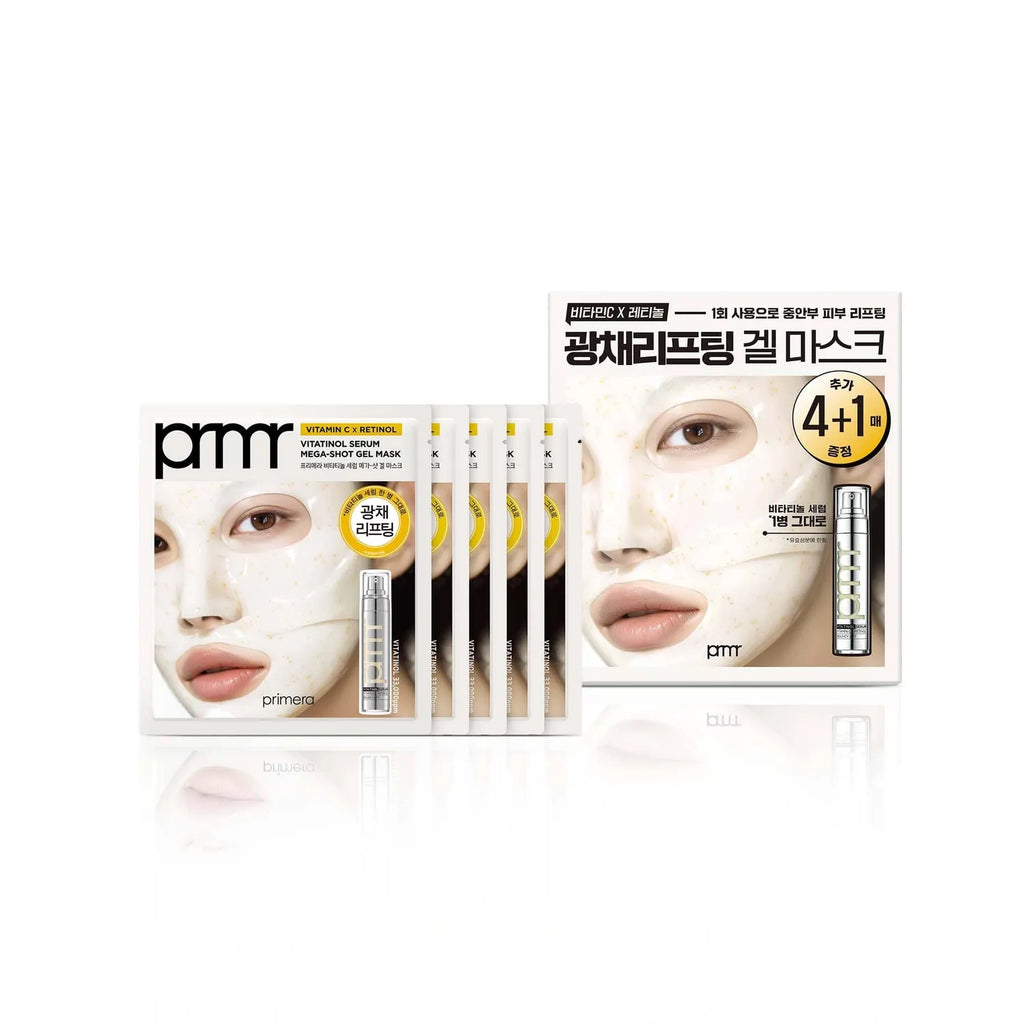 Primera Vitatinol Serum Mega-Shot Gel Mask Sheet 4+1ea Set