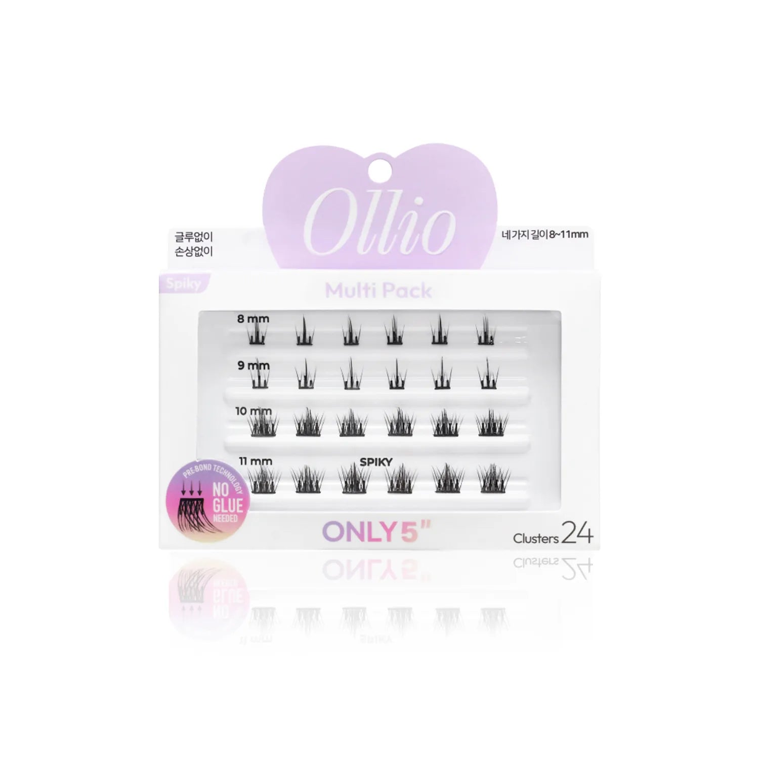 Ollio No Glue Eyelash [Multi PACK] (8/9/10/11mm) 24pcs