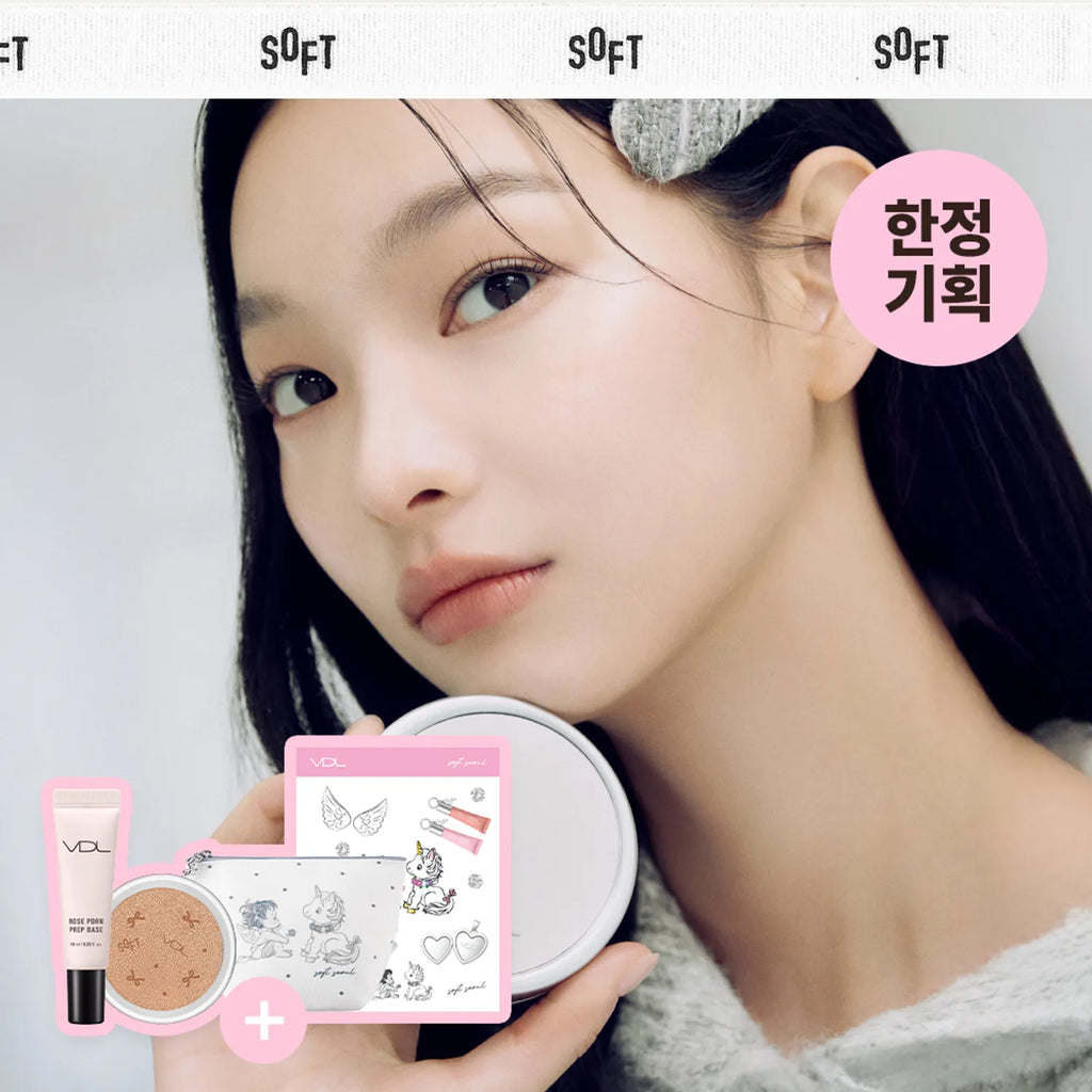 [SOFT SEOUL EDITION] VDL Cover Stain Perfecting Cushion Refill Set (+Pouch+Rose PDRN Prep Base Mini)
