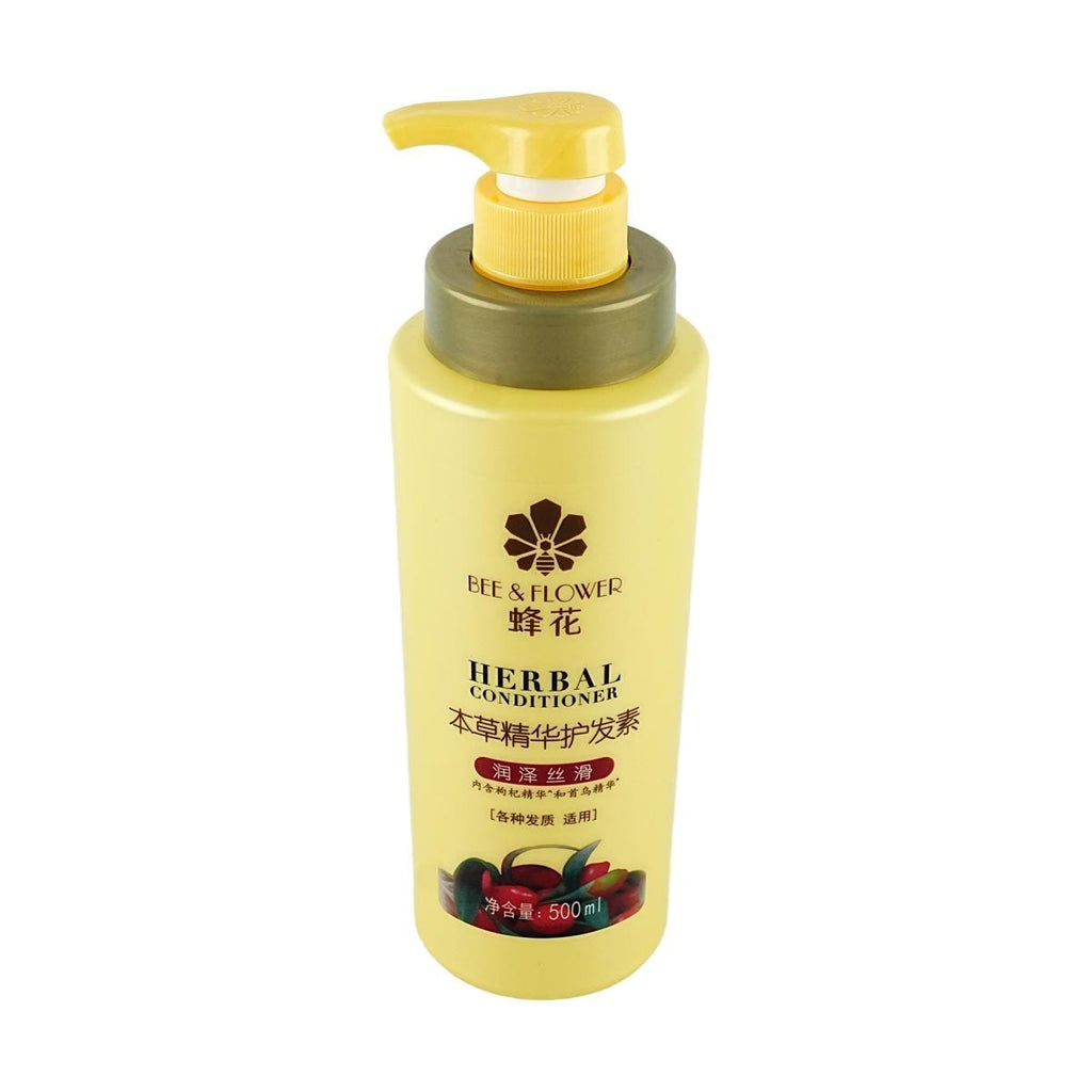 蜂花BEE&FLOWER 本草精华护发素 枸杞&首乌精华 500ml #润泽丝滑 滋润顺滑亮泽 干枯毛躁分叉断发暗哑无光发质