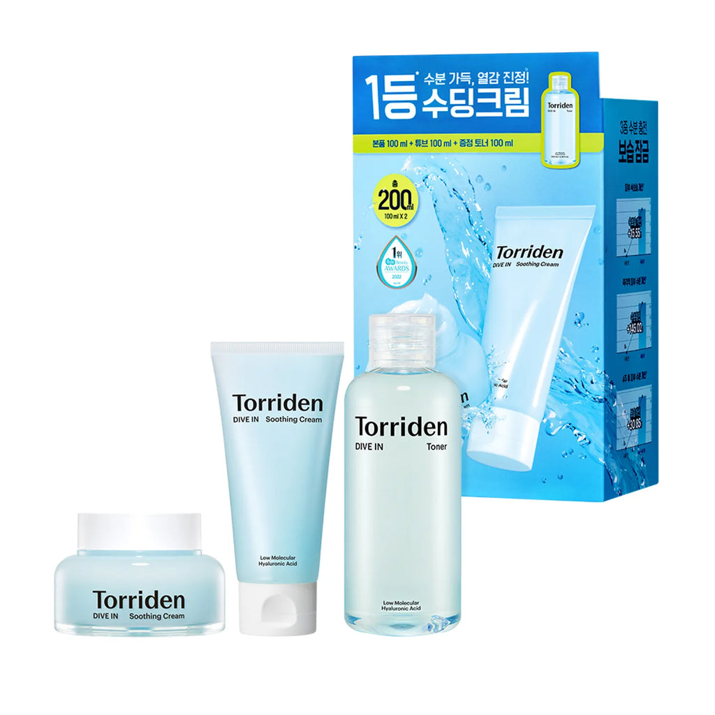 Torriden Dive-In Hyaluronic Acid Soothing Cream 100ml Double Pack (+Toner 100ml)