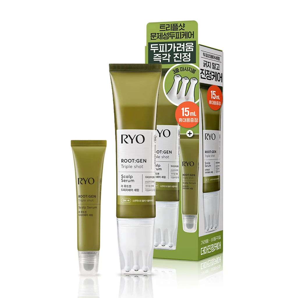 Ryo Root:Gen Triple Shot Scalp Serum 60ml Set (+Serum 15ml)