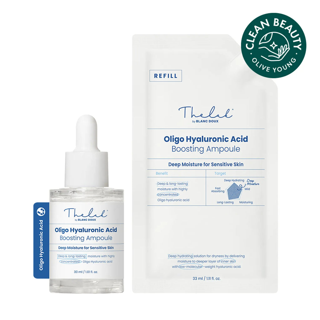 THE LAB by blanc doux Oligo Hyaluronic Acid Boosting Ampoule 30mL Special Set with Refill