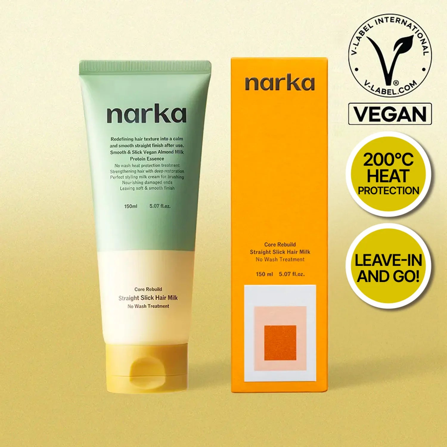 narka Core Rebuild Straight Slick Hair Milk 150ml