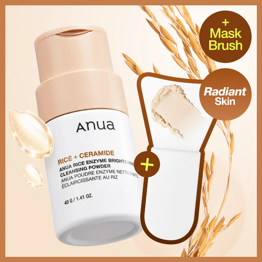 Anua Rice Enzyme Brightening Cleansing Powder 40g Set (+Pack Brush)