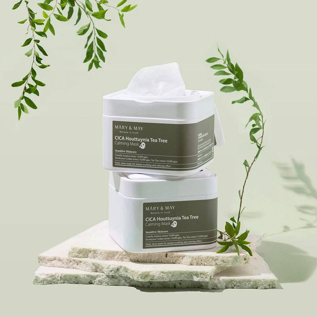 Mary & May CICA Houttuynia Tea Tree Calming Mask Sheets 30 Sheets