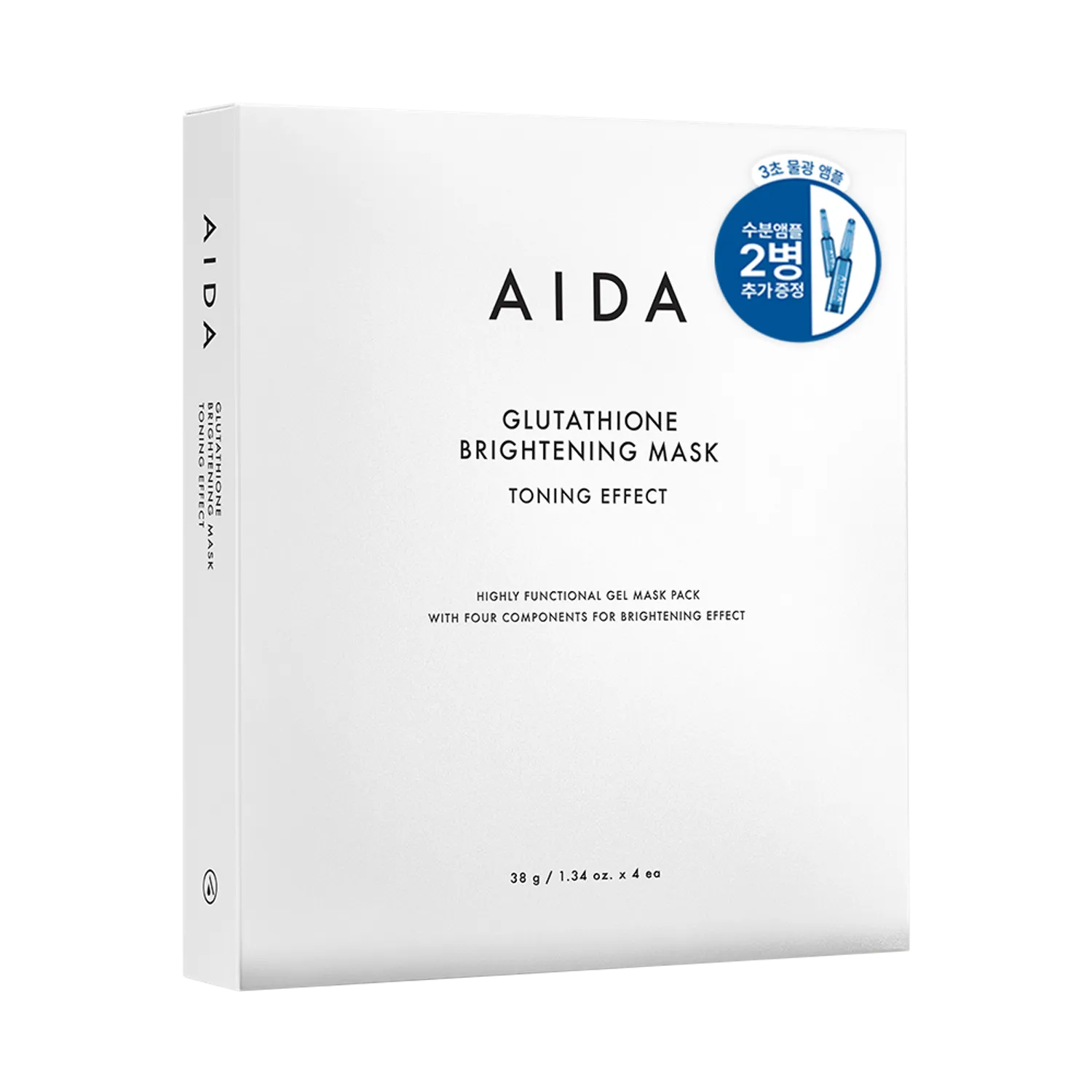 AIDA Glutathione Brightening Ampoule Mask 4ea Set (+Hyal Multi-Liposome Moisture Ampoule 4g)