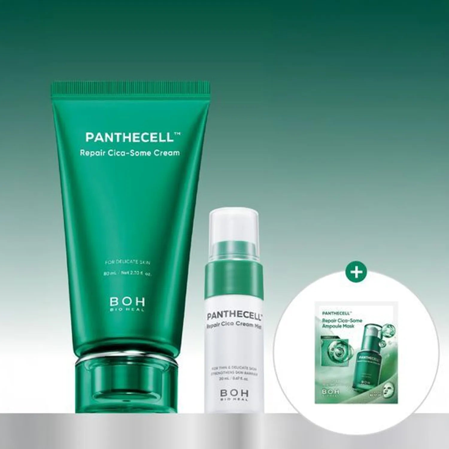 BIOHEAL BOH Panthecell Repair Cicasome Cream 80ml Set (+Cream Mist 20ml, Ampoule Mask Sheet 1P)