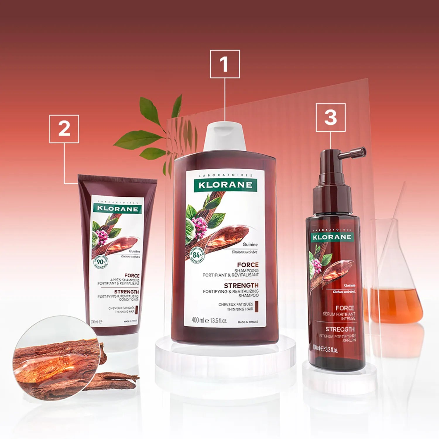 KLORANE Quinine Strength Intense Fortifying Serum 100ml Set