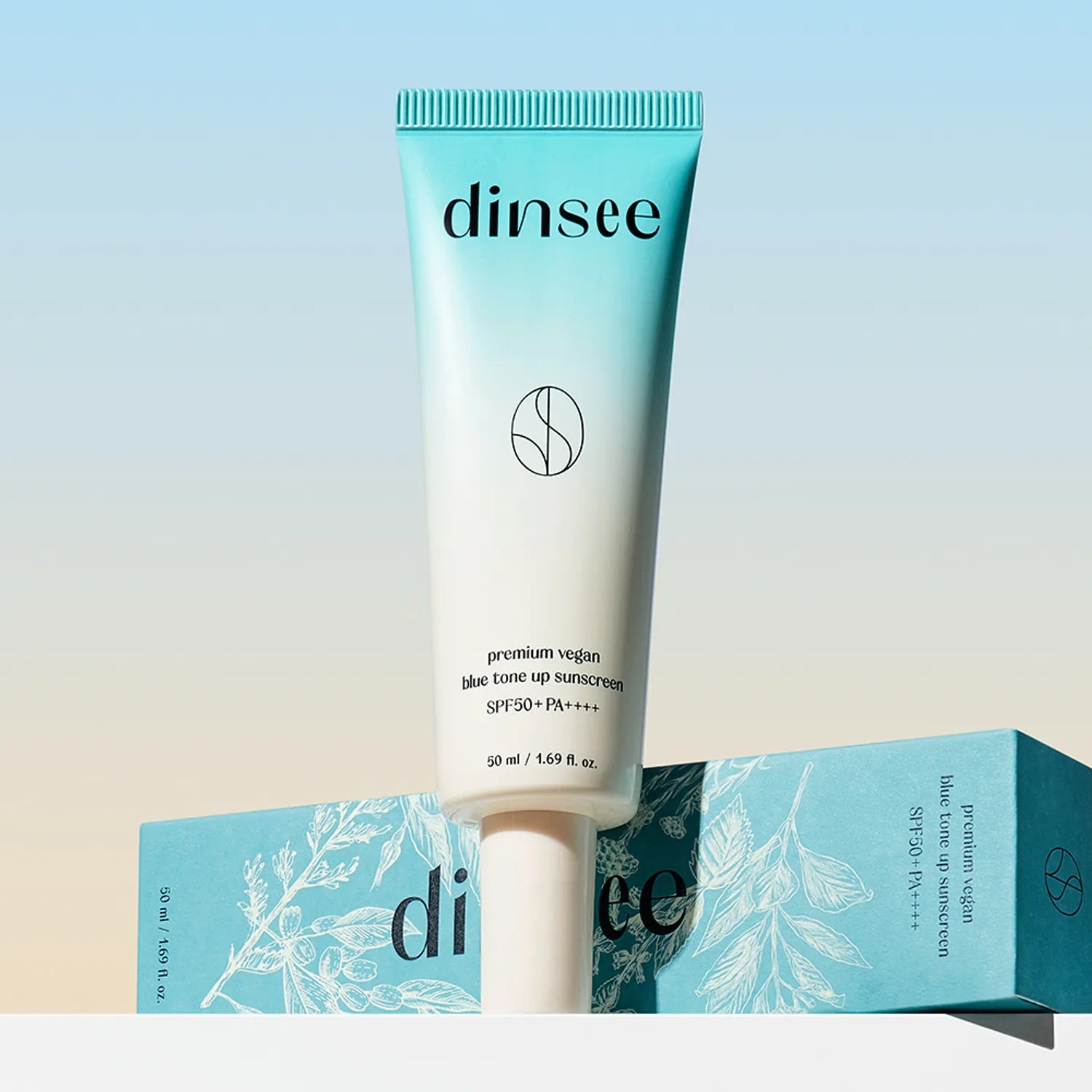 Dinsee Premium Vegan Blue Tone Up Sun Cream 50ml Set (+20ml)
