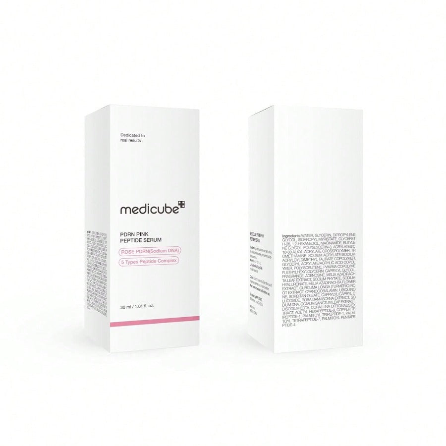 Medicube PDRN Pink Peptide Serum 30ml/1.01 Oz, Pink Glow Serum, Peptide, Niacinamide, Hydrating & Moisturizing & Firming, Uneven Skin Tone, Korean Skincare