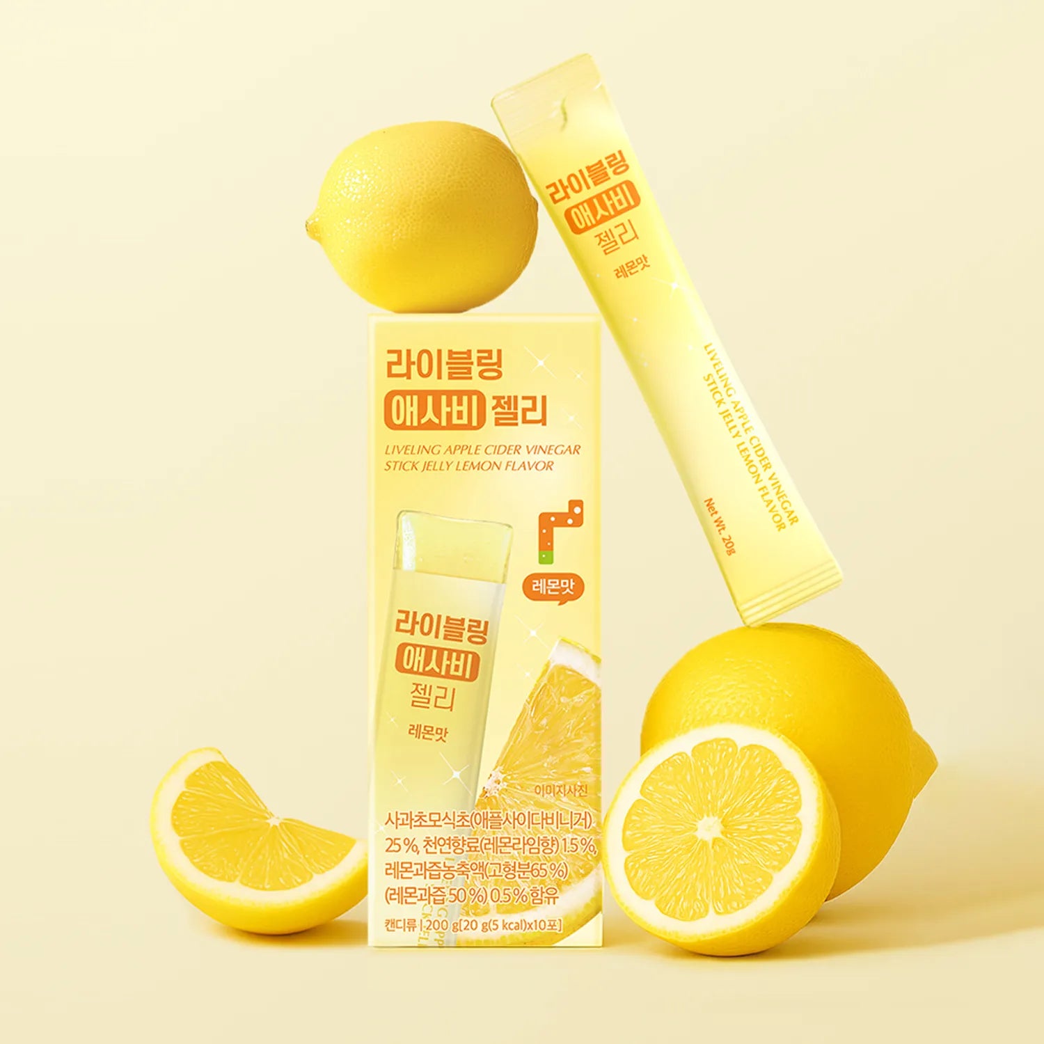 LIVELING Apple Cider Vinegar Stick Jelly #Lemon 10P