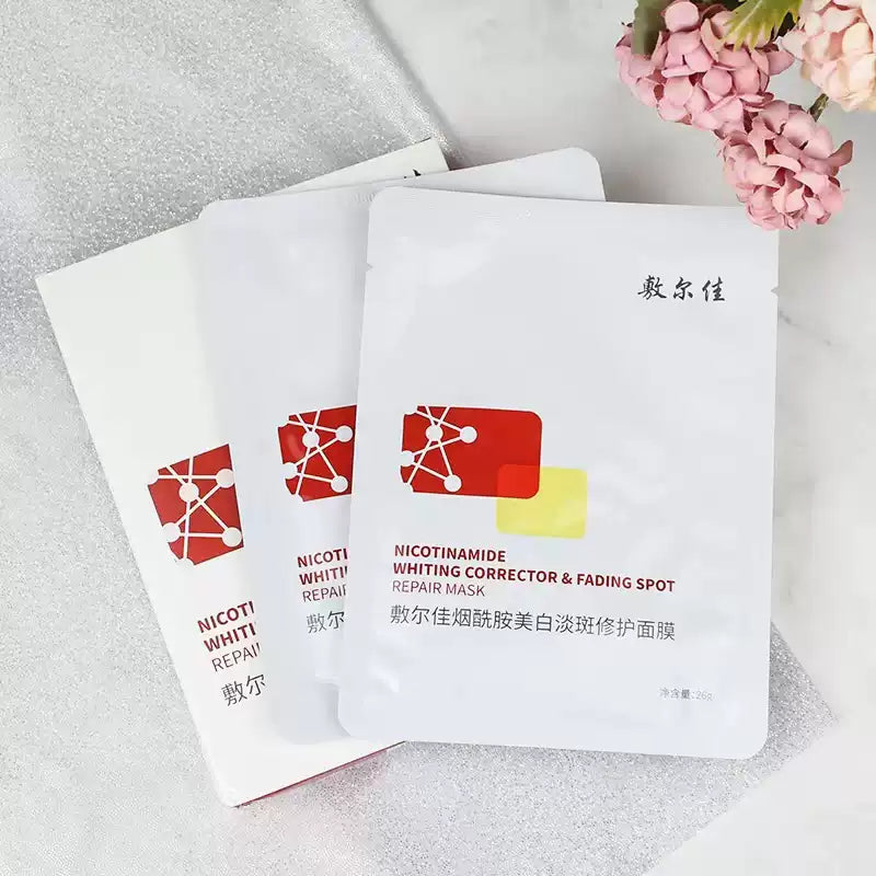 Fuerjia NICOTINAMIDE WHITING CORRECTOR & FADING SPOT REPAIR MASK 5Sheets