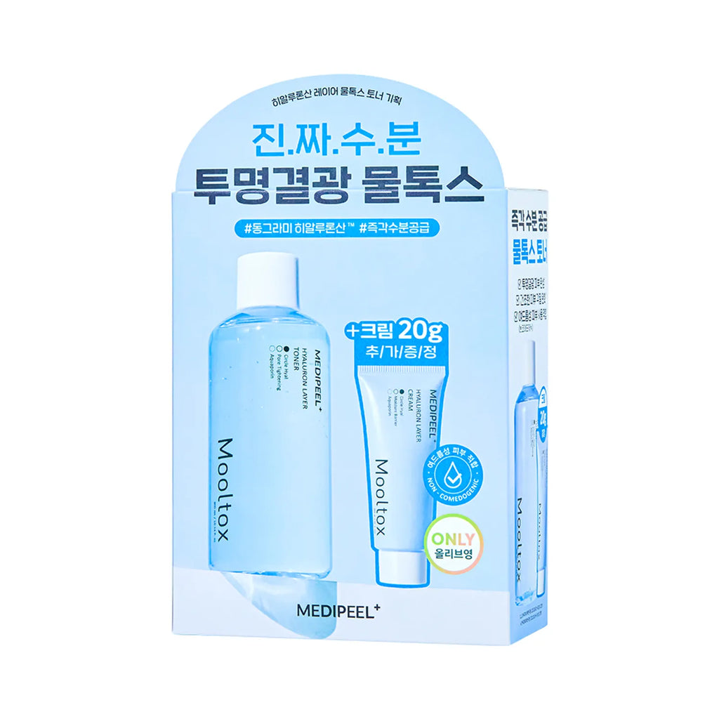 MEDI-PEEL Hyaluron Layer Mooltox Toner 300mL Special Set (+Cream Miniature 20g)