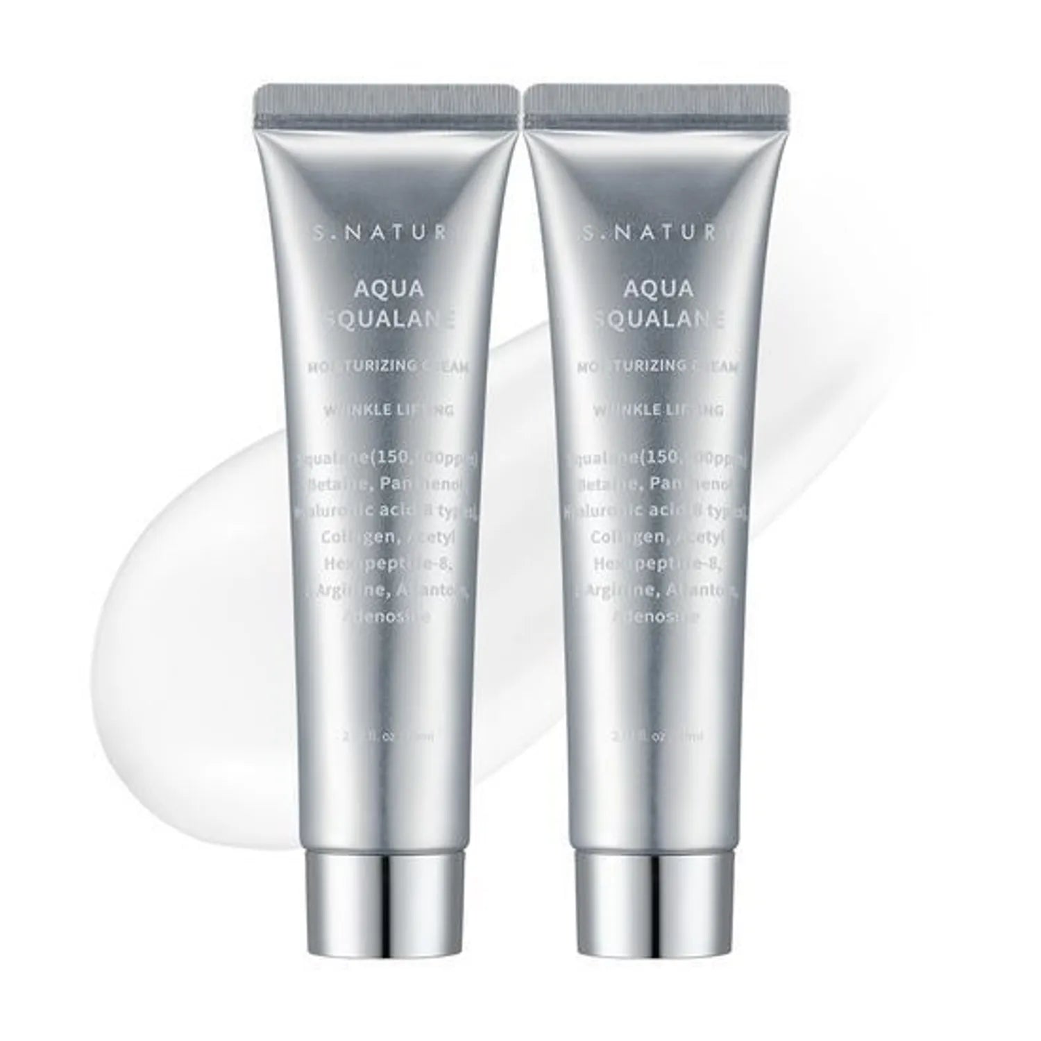 S.NATURE Aqua Squalane Moisturizing Cream 60ml Double Pack (+Mini Mirror)