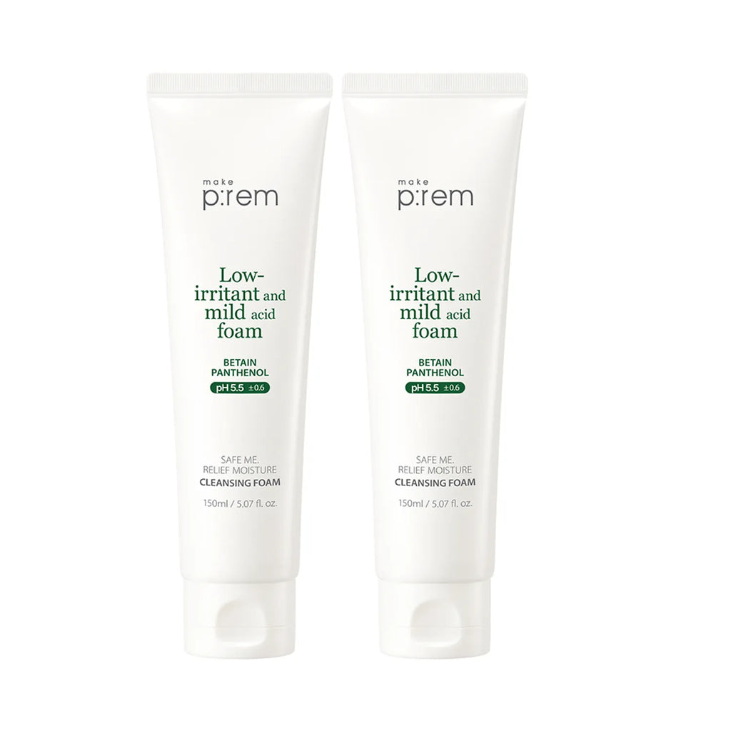 makeprem Safe Me Relief Moisture Cleansing Foam 150ml 1+1 Set (+PDRN Cleansing Milk 21ml)