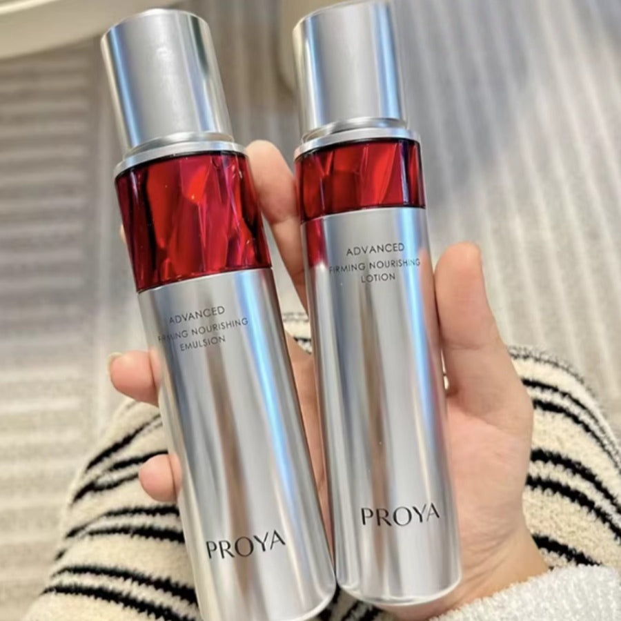 PROYA Ruby Set: Toner, Emulsion, and Cream - a three-piece set for hydration, moisturizing, reducing wrinkles, firming, and anti-aging.