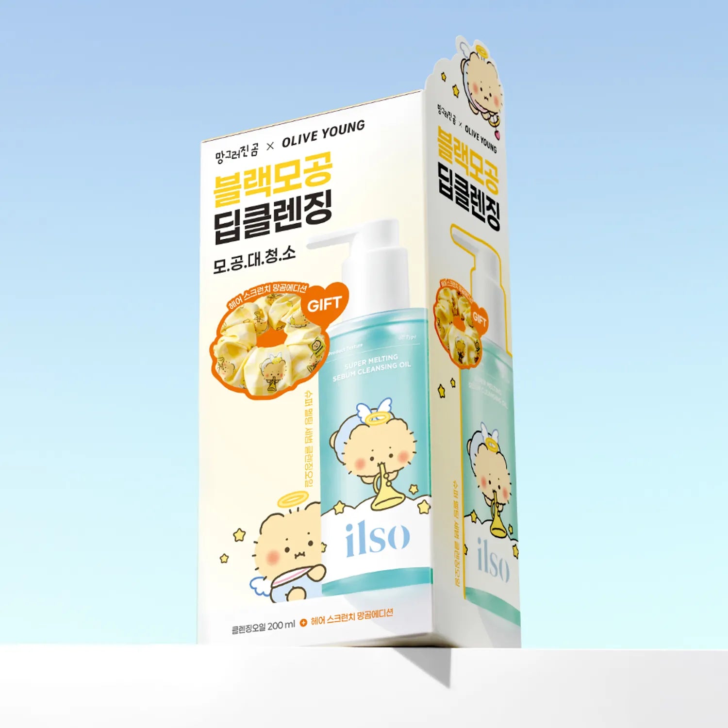 ilso Super Melting Sebum Cleansing Oil 200ml Set (+Scrunchie) (mangomee Collaboration)