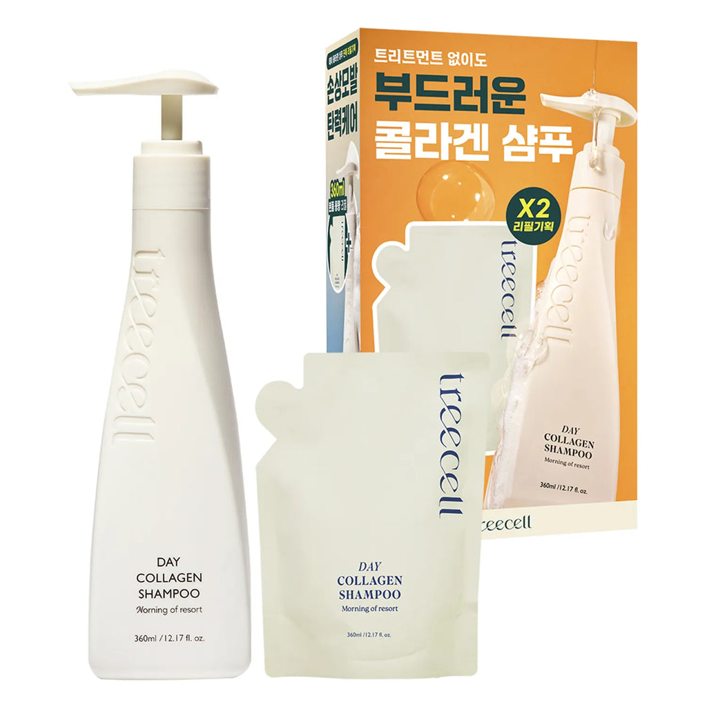 Treecell Day Collagen Shampoo #Morning of Resort Refill Set (+Refill 360ml)