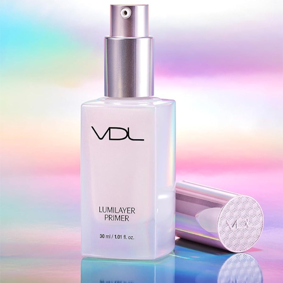VDL Lumilayer Primer (Glowy Finish, 1.01fl oz) - Illuminating Pearl Makeup Base for Glowing Skin. Korean Makeup. Hydrating Radiance