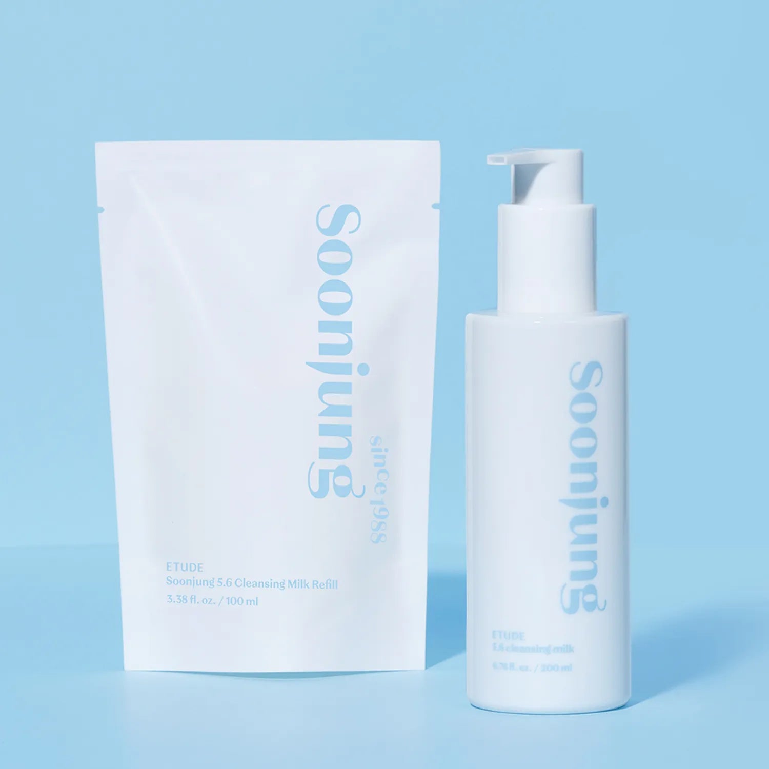 ETUDE Soonjung 5.6 Cleansing Milk 200ml Refill Set (+Refill 100ml)