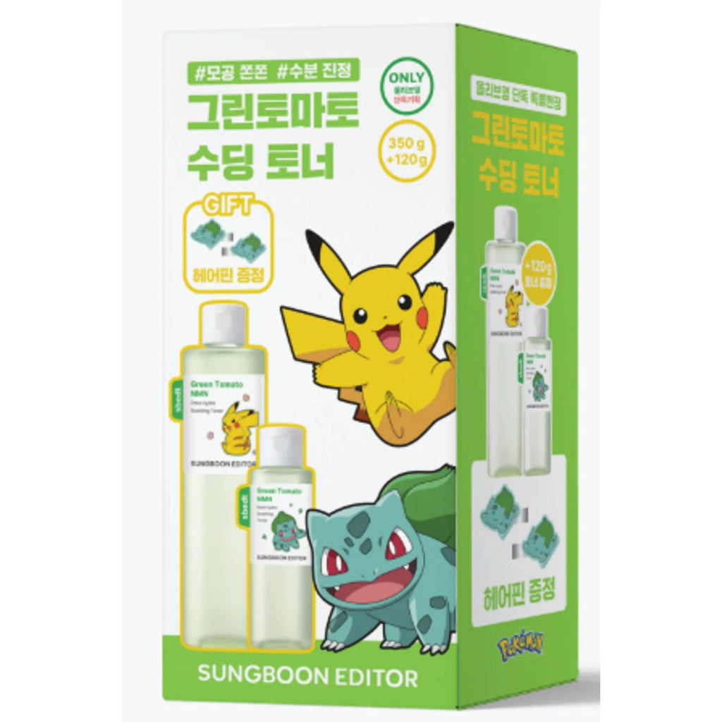 [POKEMON EDITION] SUNGBOON EDITOR Green Tomato NMN Pore Hydro Soothing Toner 350g Set (+120g)