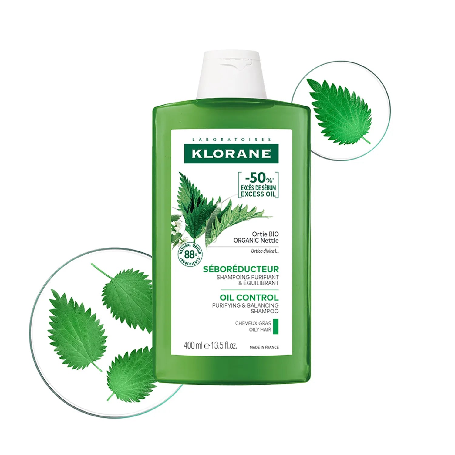 KLORANE Nettle No Sebum Shampoo 400mL (for oily scalp)