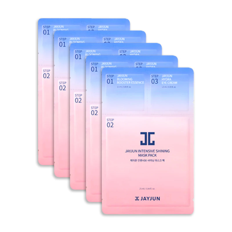 jayjun捷俊水光焕亮三部曲面膜补水面膜5片韩国进口