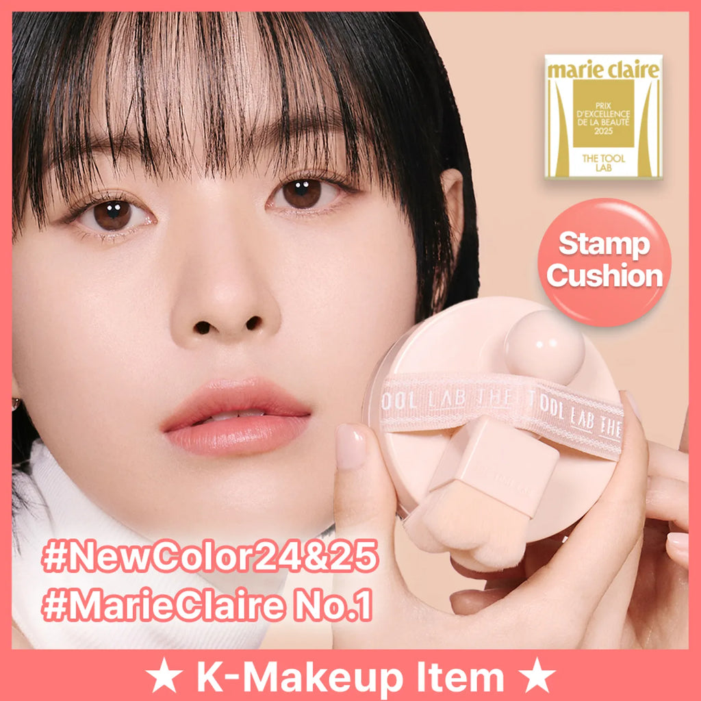THE TOOL LAB Stamp Skin Fit Cushion #Glow [BRUSH SET]