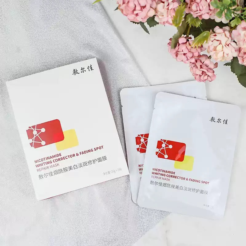 Fuerjia NICOTINAMIDE WHITING CORRECTOR & FADING SPOT REPAIR MASK 5Sheets
