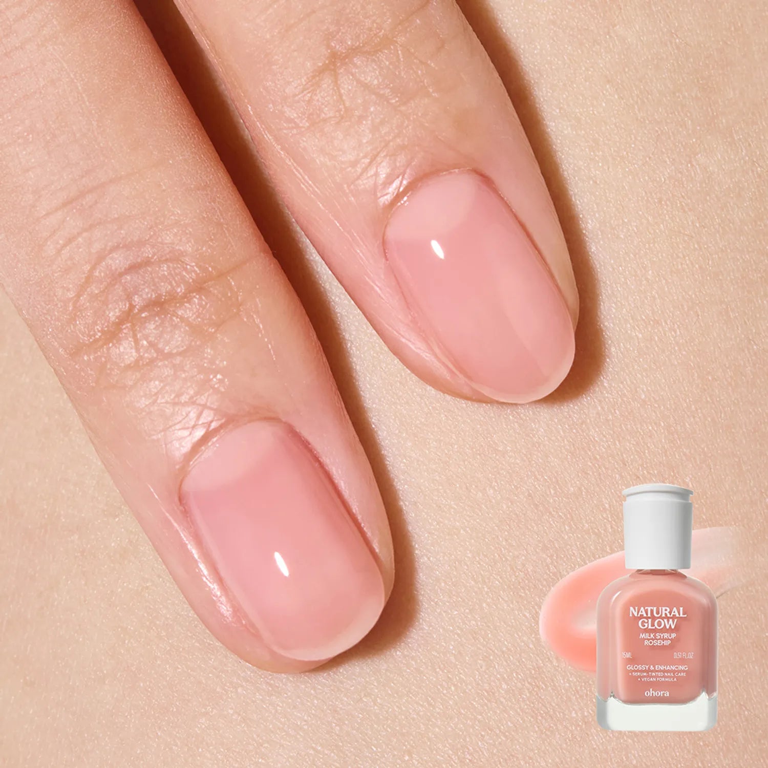 ohora Natural Glow Milk Syrup Nail Strengthener 15ml (10 Colors)