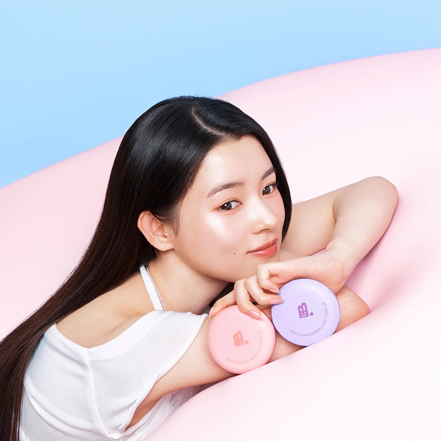 EDIT.B Marshmallow Tone-Up Cushion Purple Set (+Purple Pouch)