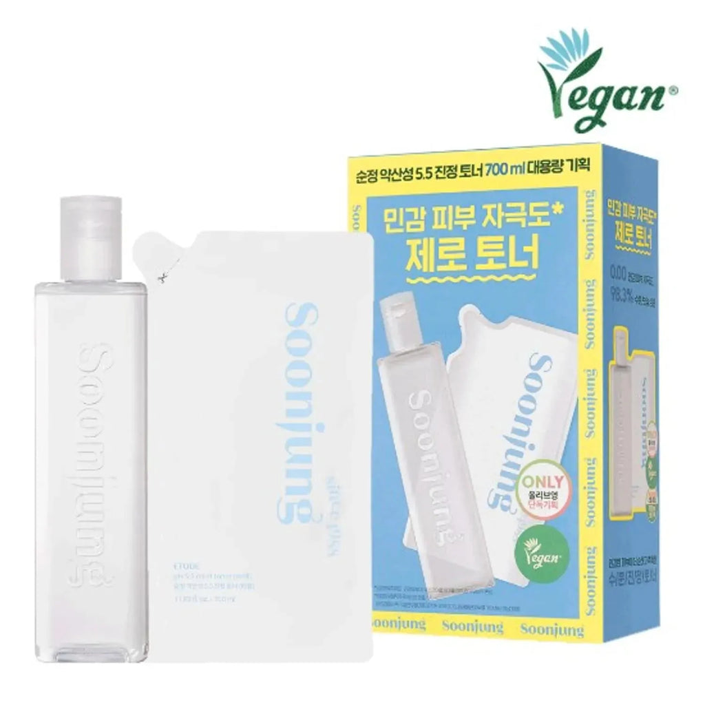 ETUDE Soonjung pH 5.5 Calming Toner 700mL Special Set (350mL + 350mL)