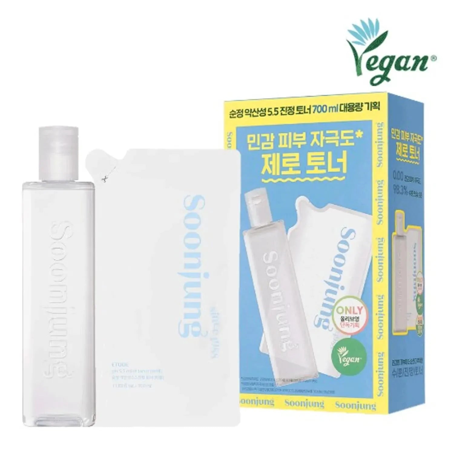 ETUDE Soonjung pH 5.5 Calming Toner 700mL Special Set (350mL + 350mL)