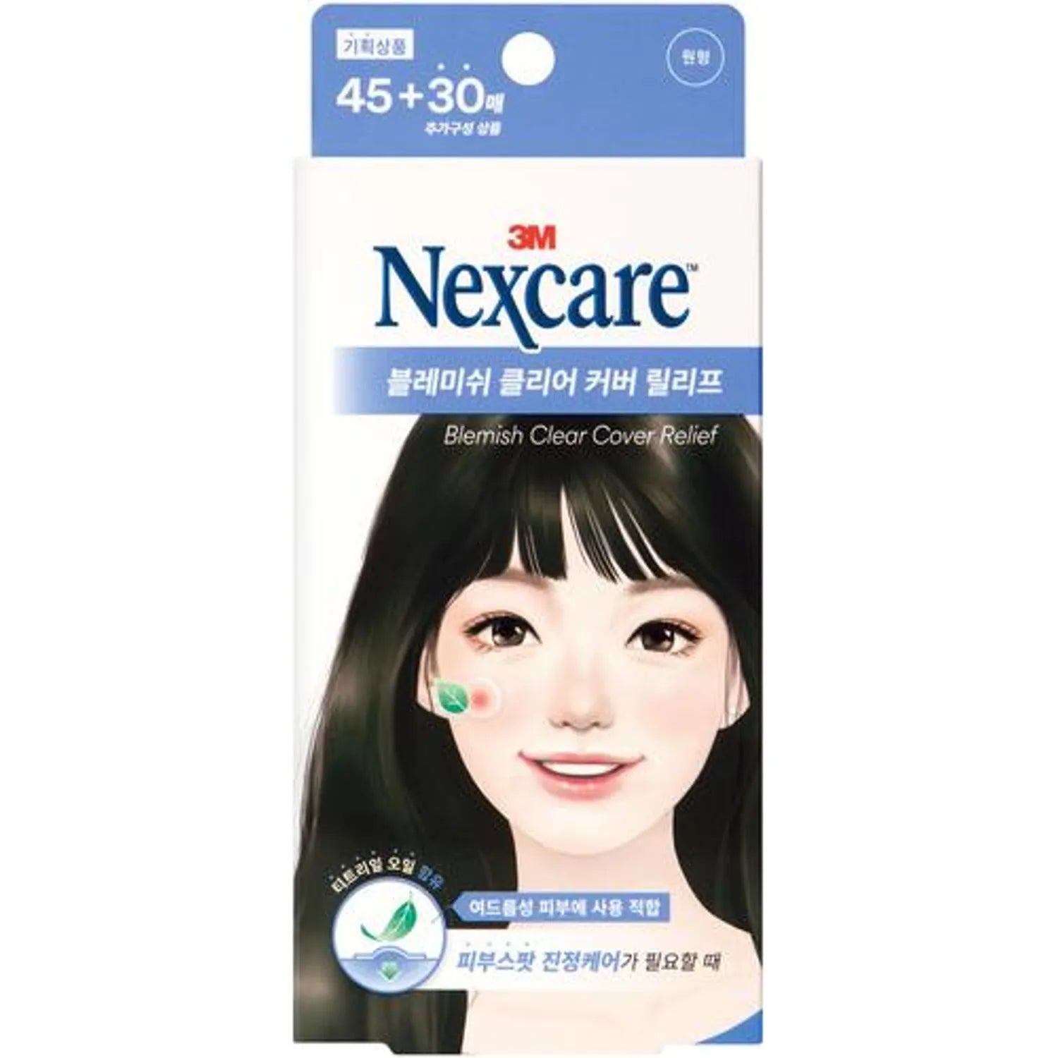 Nexcare Blemish Clear Cover Relief 45+30 Count (Round Shape)