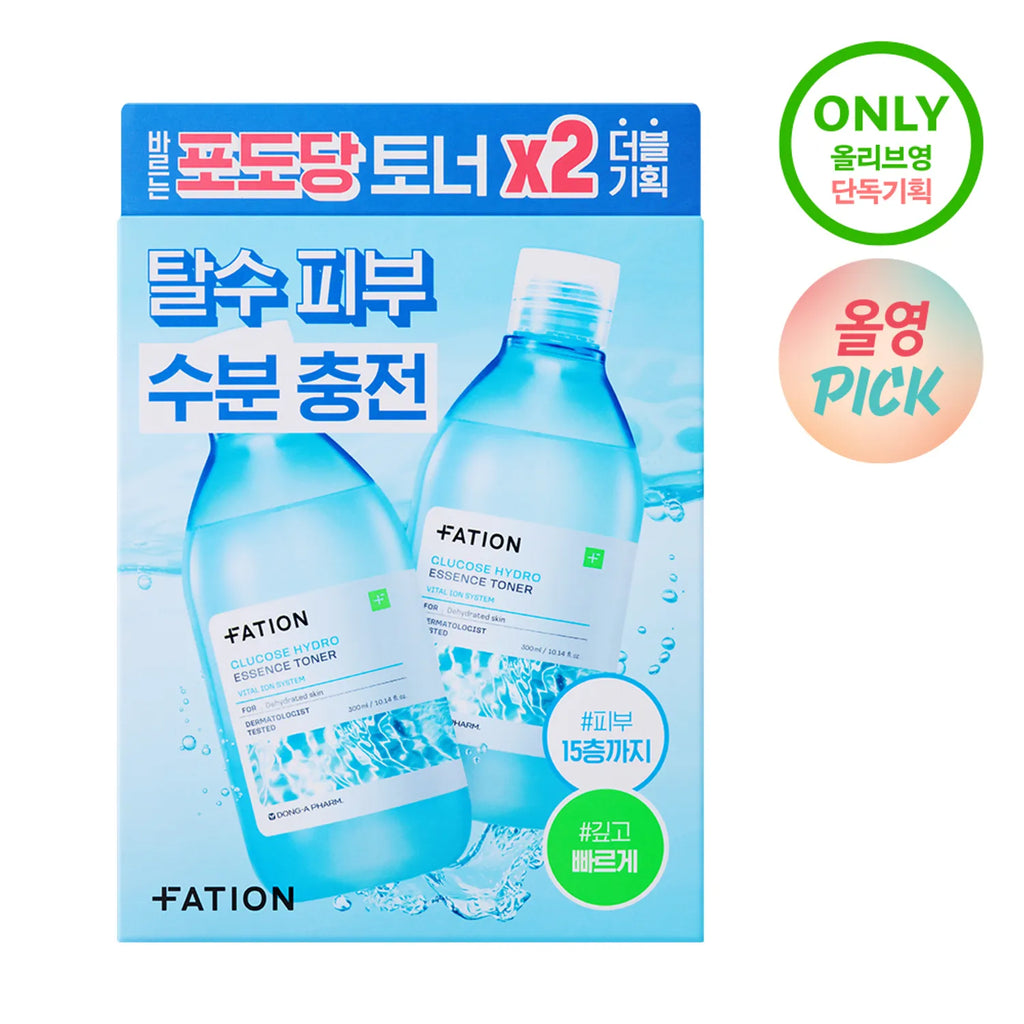 FATION Glucose Hydro Essence Toner 300ml Double Pack (+300ml)