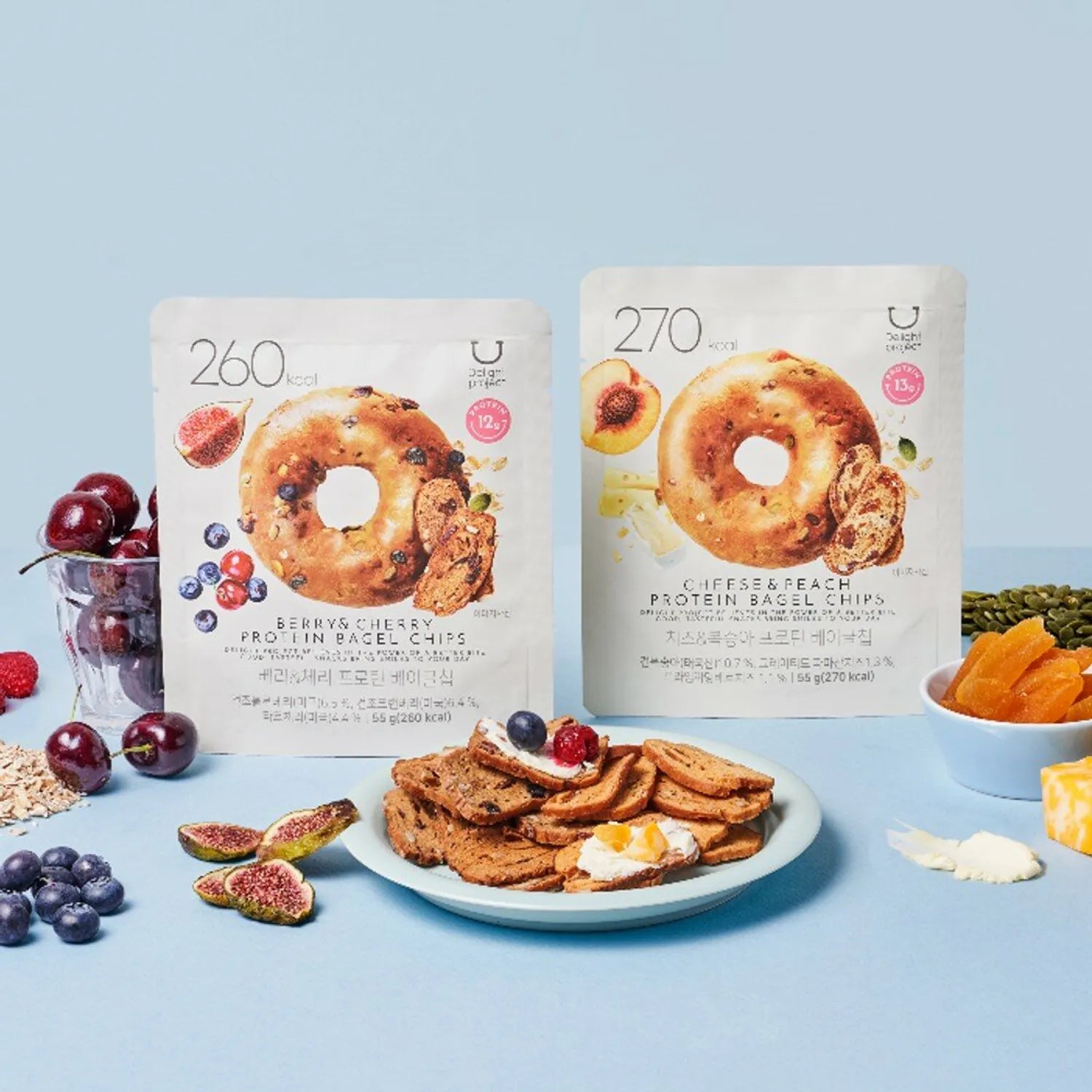Delight project Berry & Cherry Protein Bagel Chips