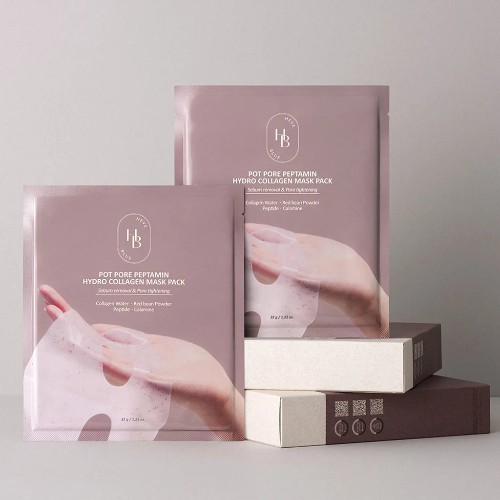 HEVEBLUE Pot Pore Peptamin Hydro Collagen Mask Pack Sheet 4ea
