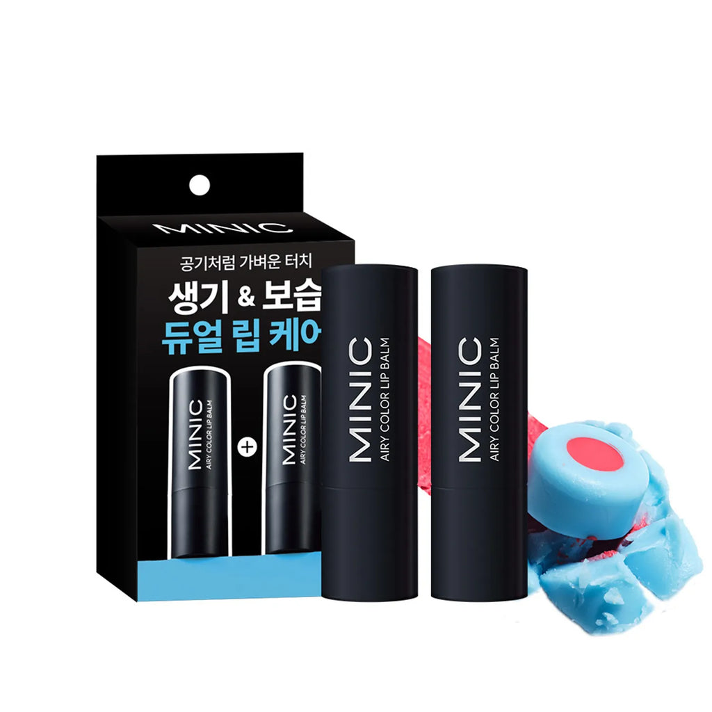 MINIC Airy Color Lip Balm 4.7g Double Pack