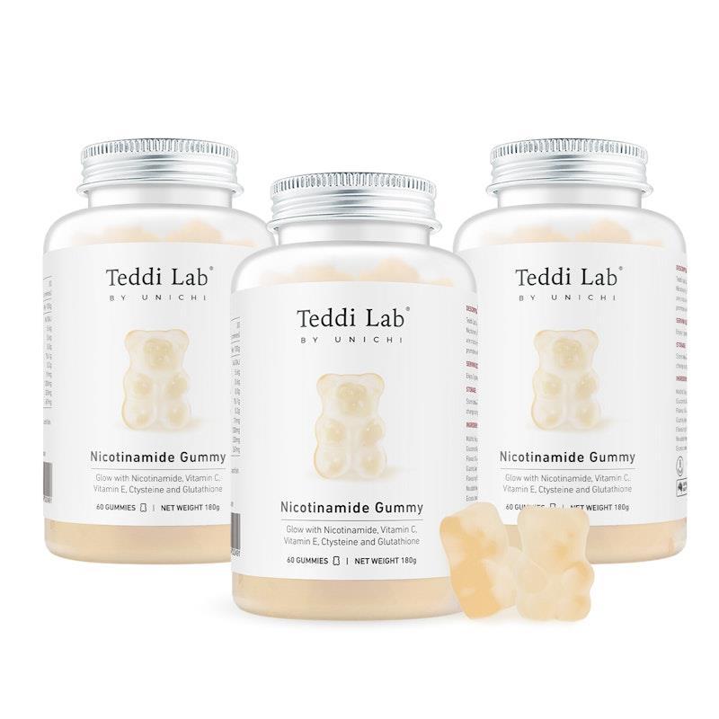 Nicotinamide Gummy, Glow with Nicotinamide & Vitamin E, Jasmine & Grapefruit Flavor, 60 gummies